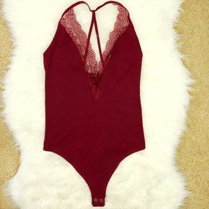 Express Lace Deep-V Bodysuit